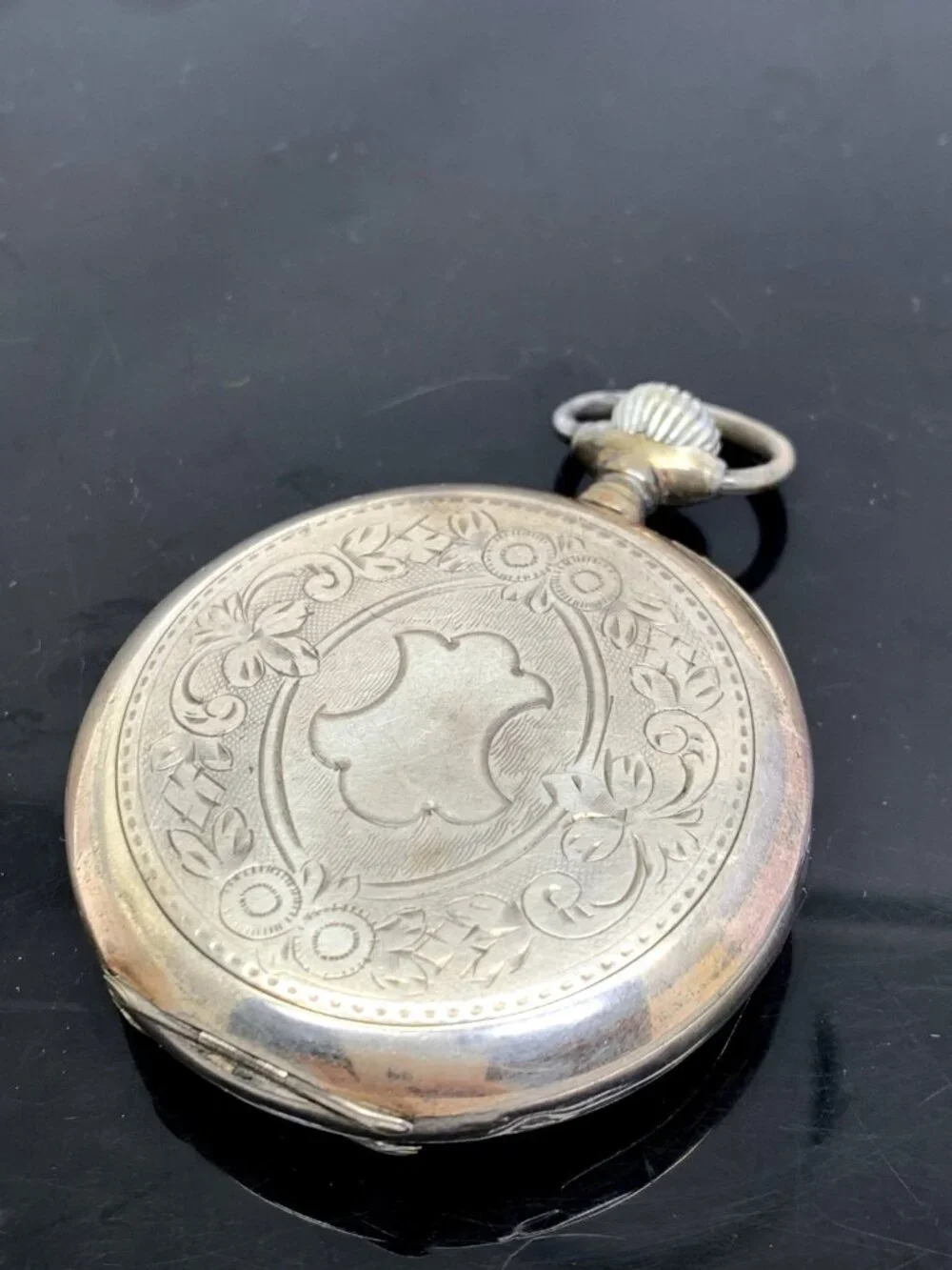 Antique Pocket Watch German Reichskrone Imperial Crown .800 Silver Case 50mm